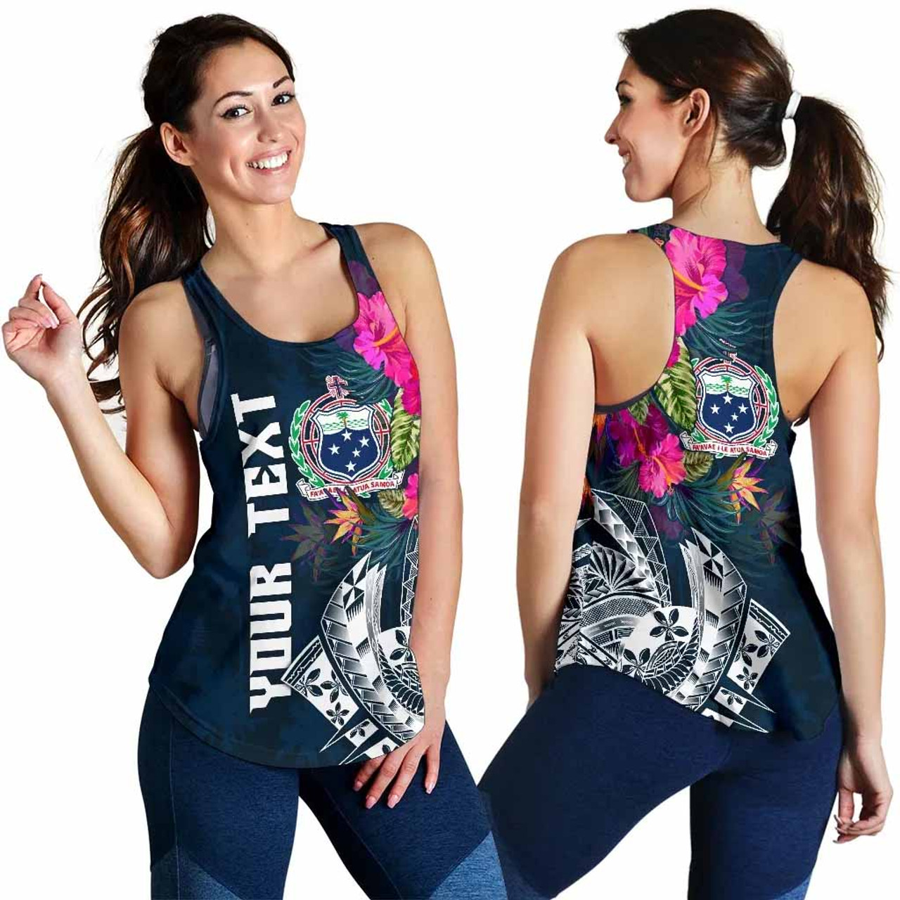 Samoa Custom Personalised Women Racerback Tank - Summer Vibes 4