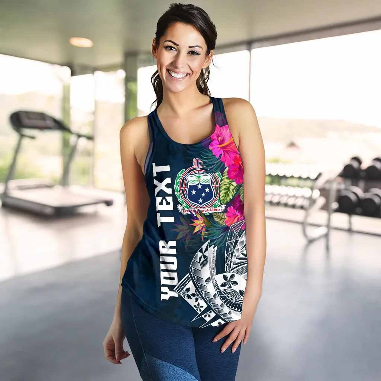 Samoa Custom Personalised Women Racerback Tank - Summer Vibes 5