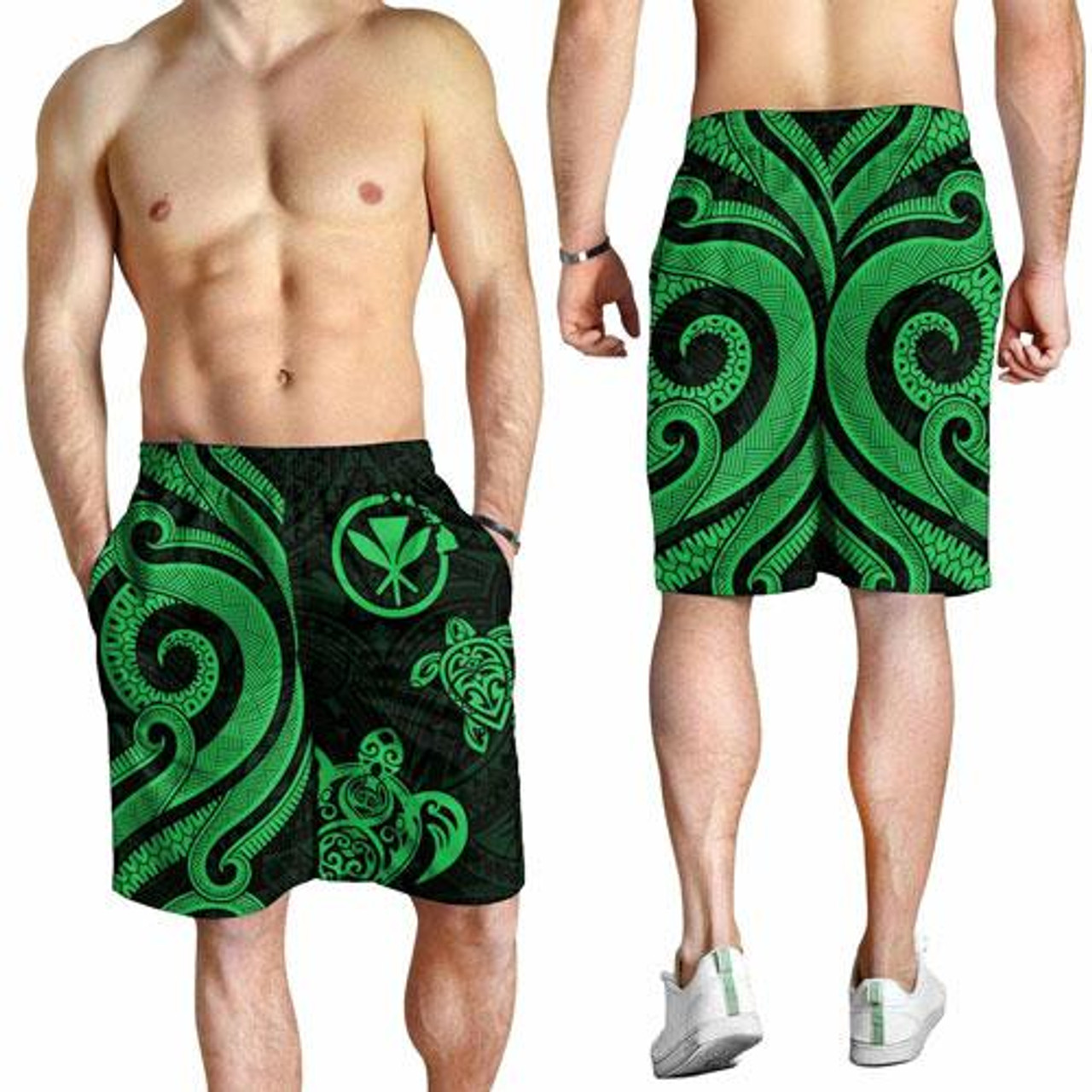 Hawaii Men Short - Green Tentacle Turtle 3