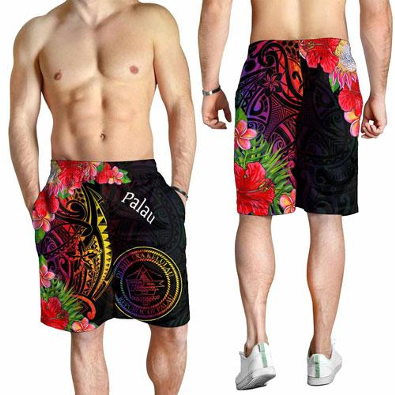 Palau Men Shorts - Tropical Hippie Style 3