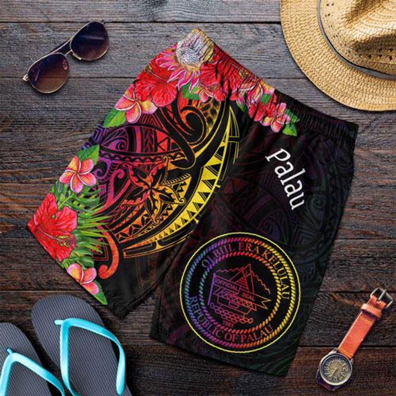 Palau Men Shorts - Tropical Hippie Style 4