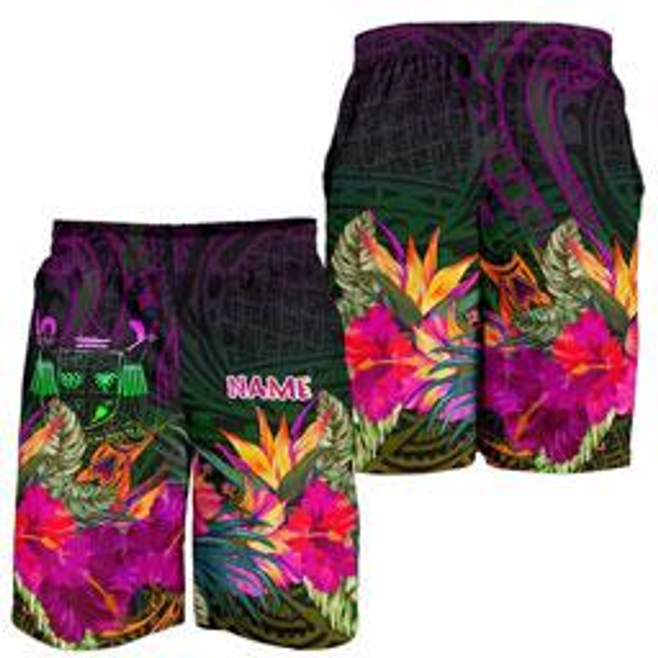 Fiji Personalised Men Shorts - Summer Hibiscus 3