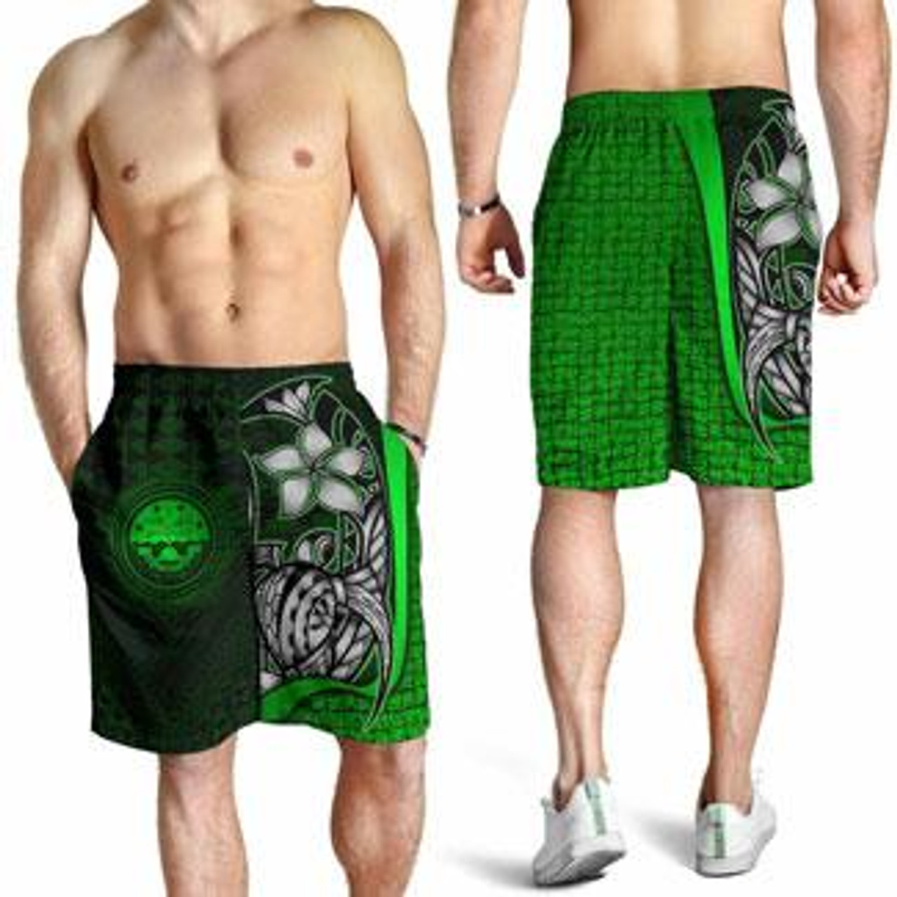 Federated States of Micronesia Men Shorts Green - Turtle With Hook 1