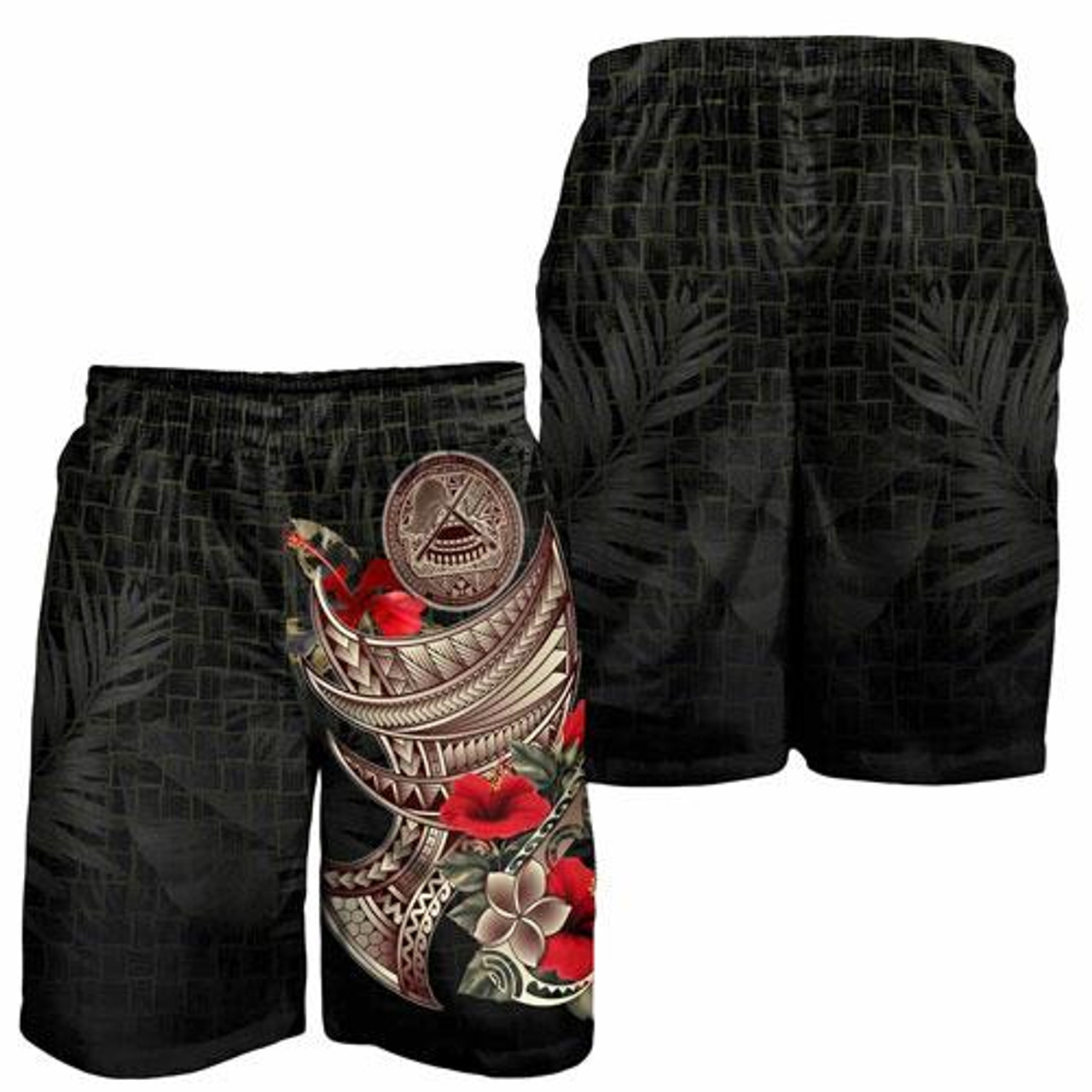 American Samoa Men Shorts - Polynesian Tribal Vintage Style 3