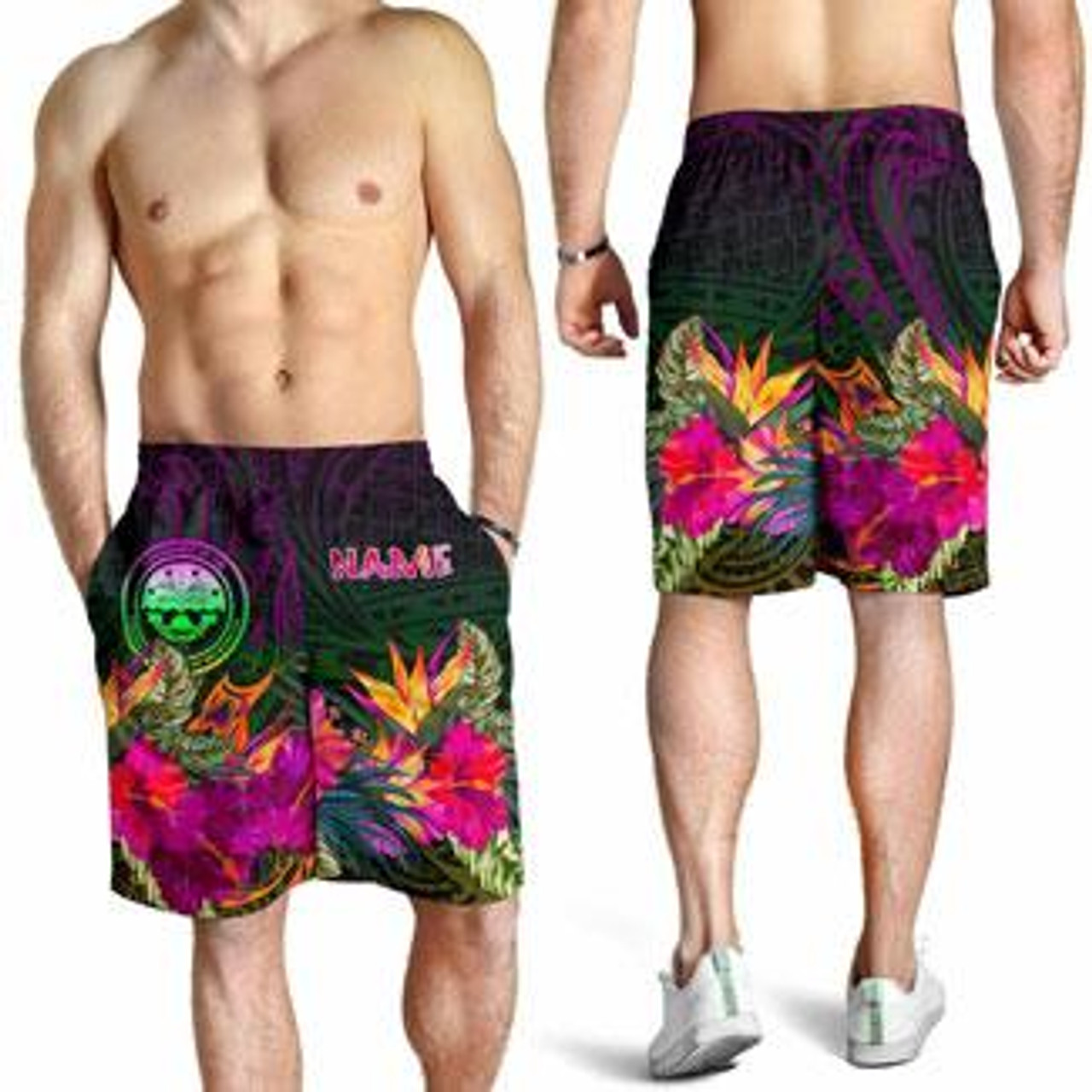 Federated States of Micronesia Personalised Men Shorts - Summer Hibiscus 4