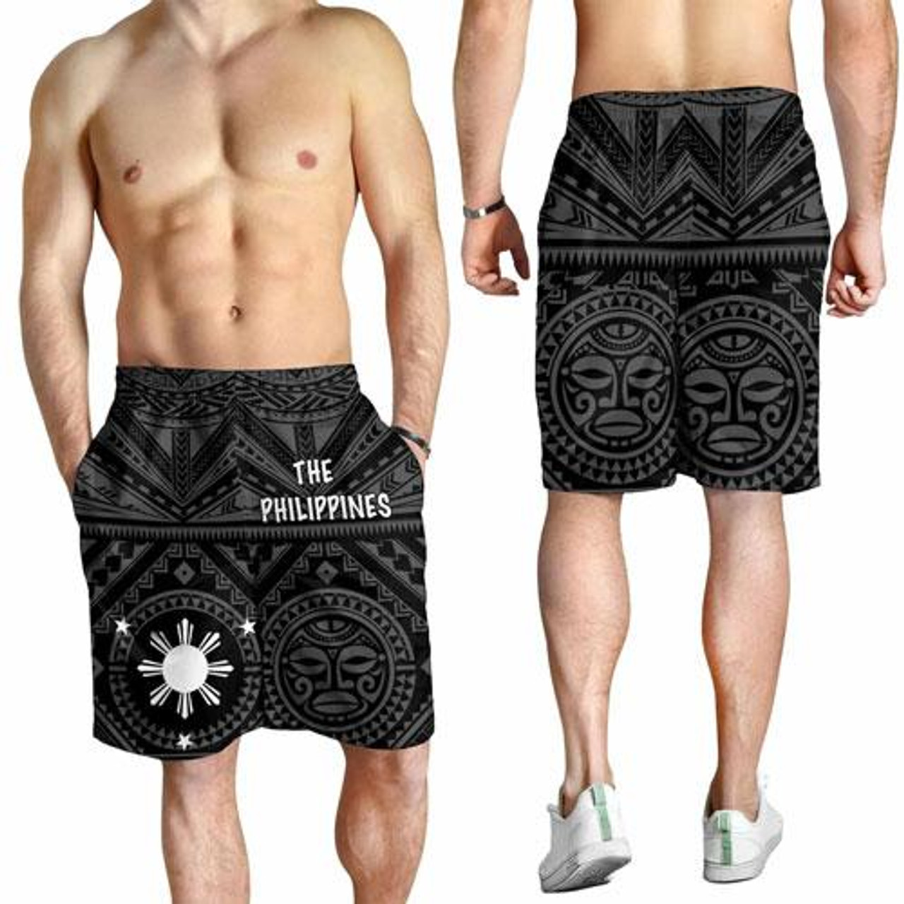 Philippines Men Short - Polynesian Tattoo Style 2