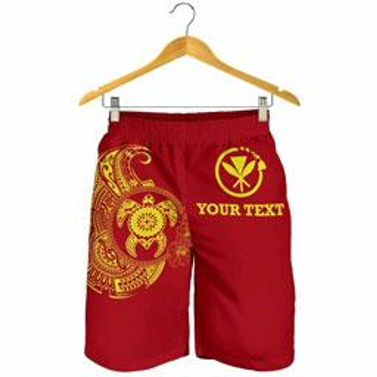 Hawaii Polynesian Personalised Men Shorts - Vintage Polynesian Turtle (Red) 2