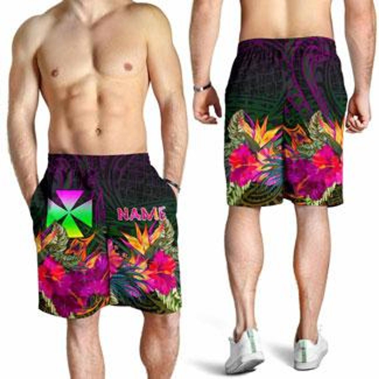 Wallis and Futuna Personalised Men Shorts - Summer Hibiscus 3