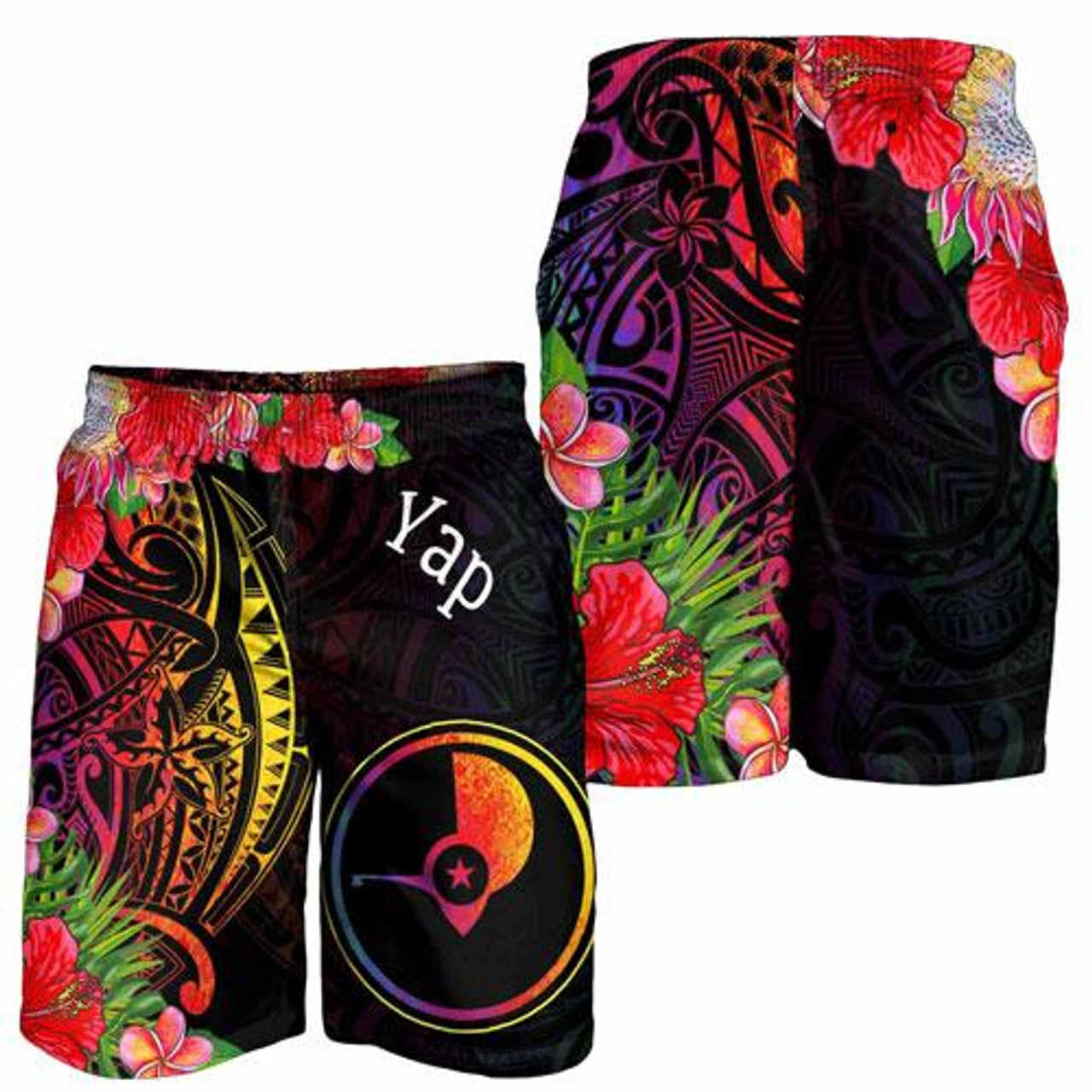 Yap State Men Shorts - Tropical Hippie Style 1