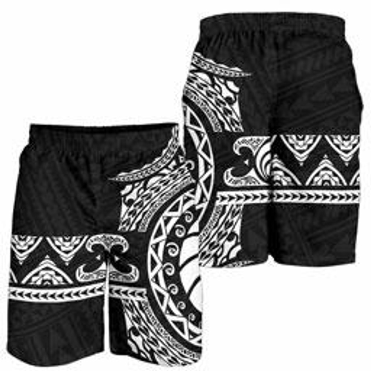 Polynesian All Over Print Men Short - Black Version 2