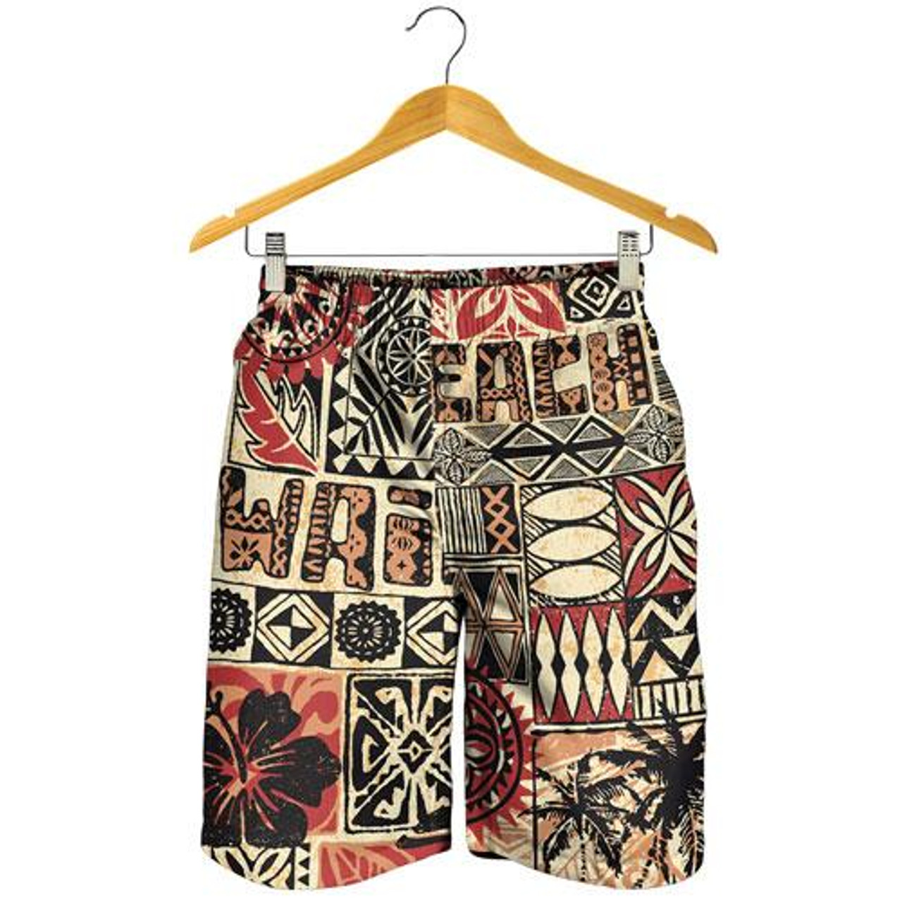 Hawaii Men Shorts - Hawaiian Style Tribal Fabric Patchwork 3