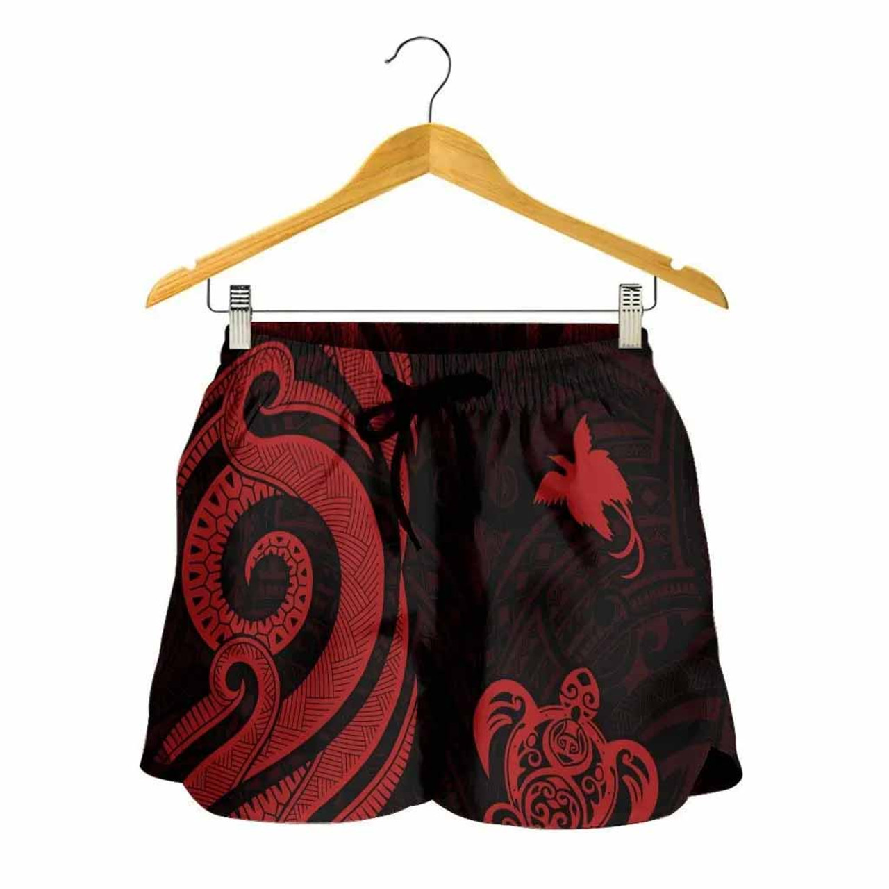 Papua New Guinea Women Shorts - Red Tentacle Turtle 2