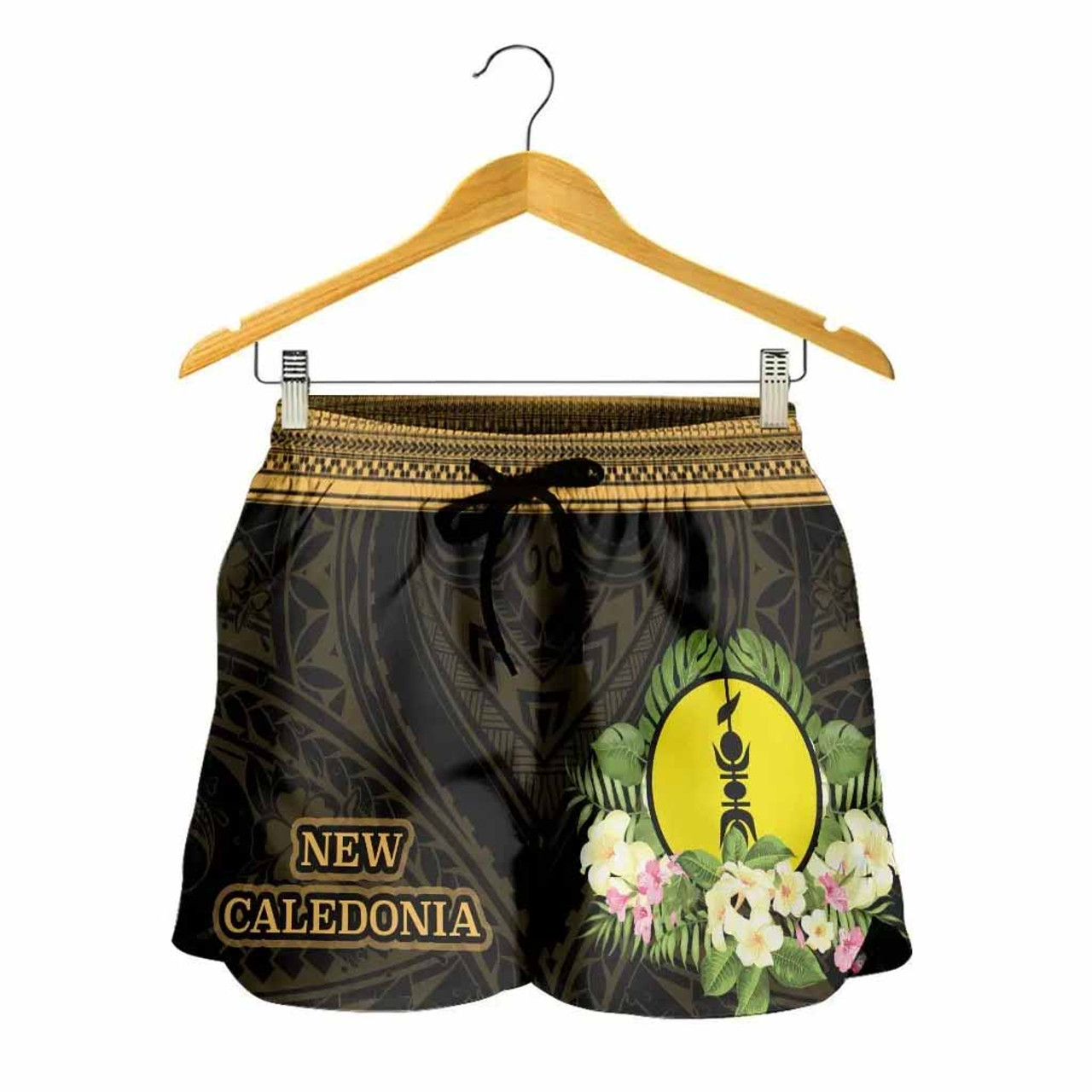New Caledonia Women Shorts - Polynesian Gold Patterns Collection 3