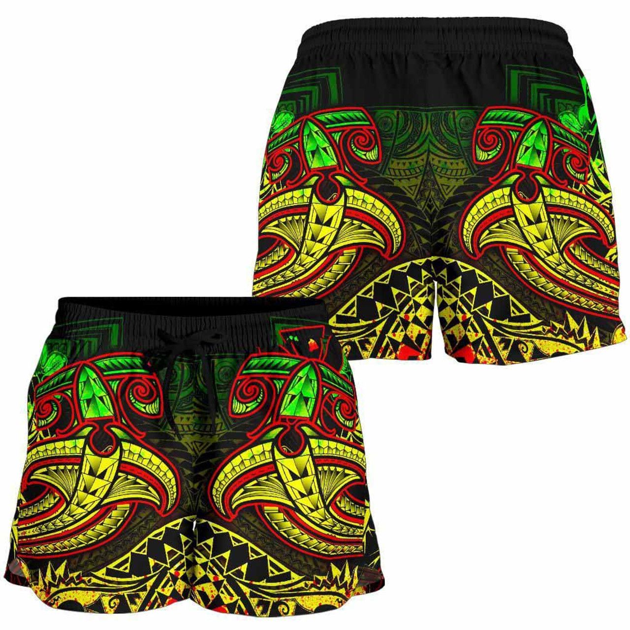 Hawaii Polynesian Women Shorts - Kanaka Maoli Reggae Shark Polynesian ...