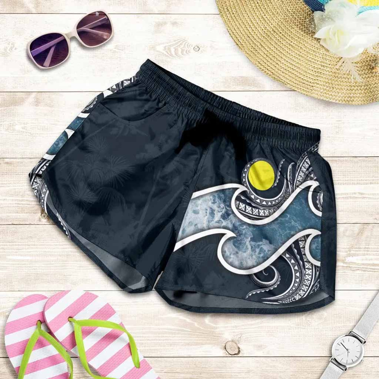 Palau Polynesian Women Shorts - Ocean Style 1