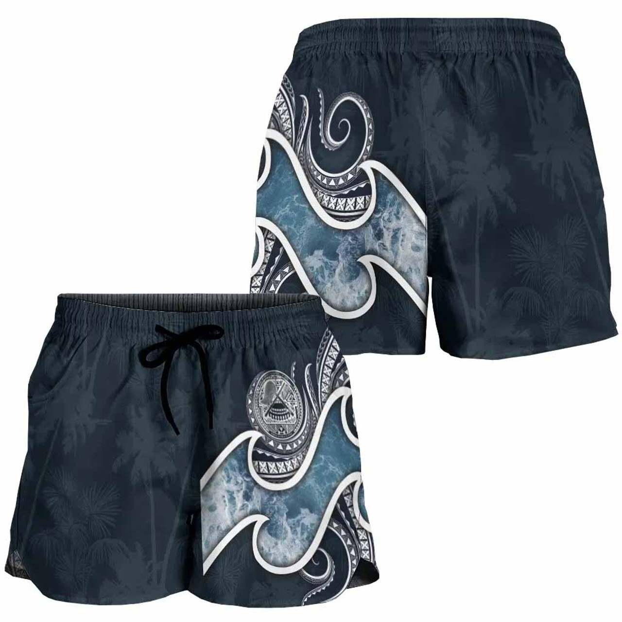 American Samoa Polynesian Women Shorts - Ocean Style 4