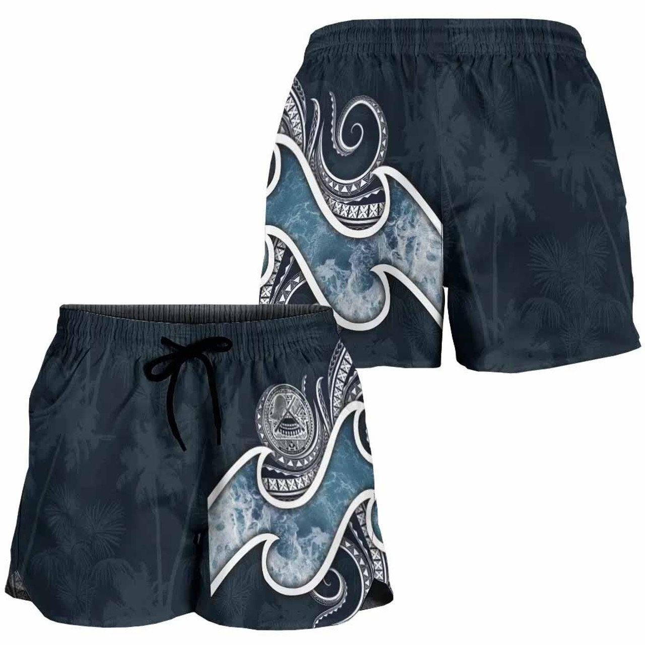 American Samoa Polynesian Women Shorts - Ocean Style 2