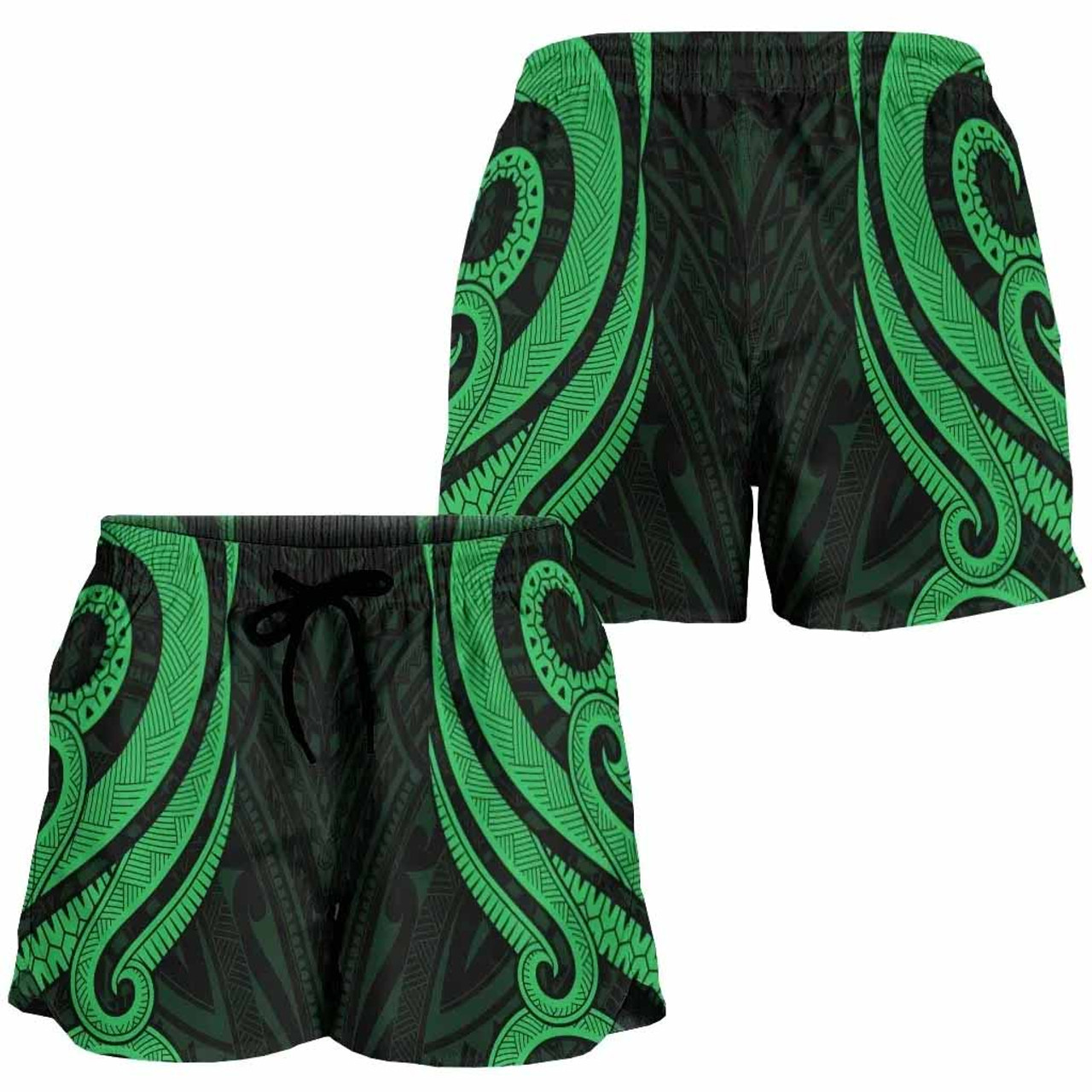 Northern Mariana Islands Women Shorts - Green Tentacle Turtle 3