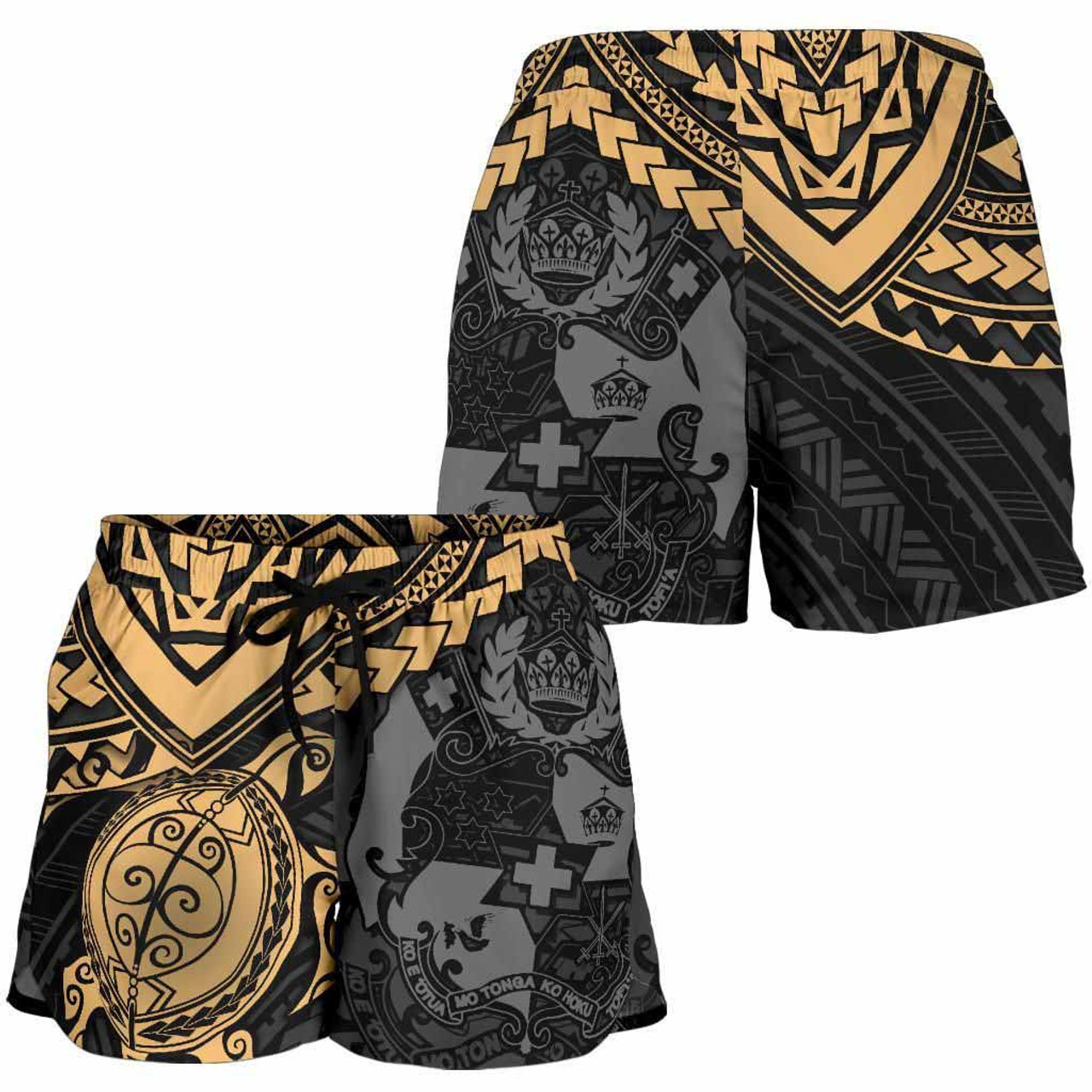 Tonga Polynesian Shorts (Women) - Golden Turtle 3