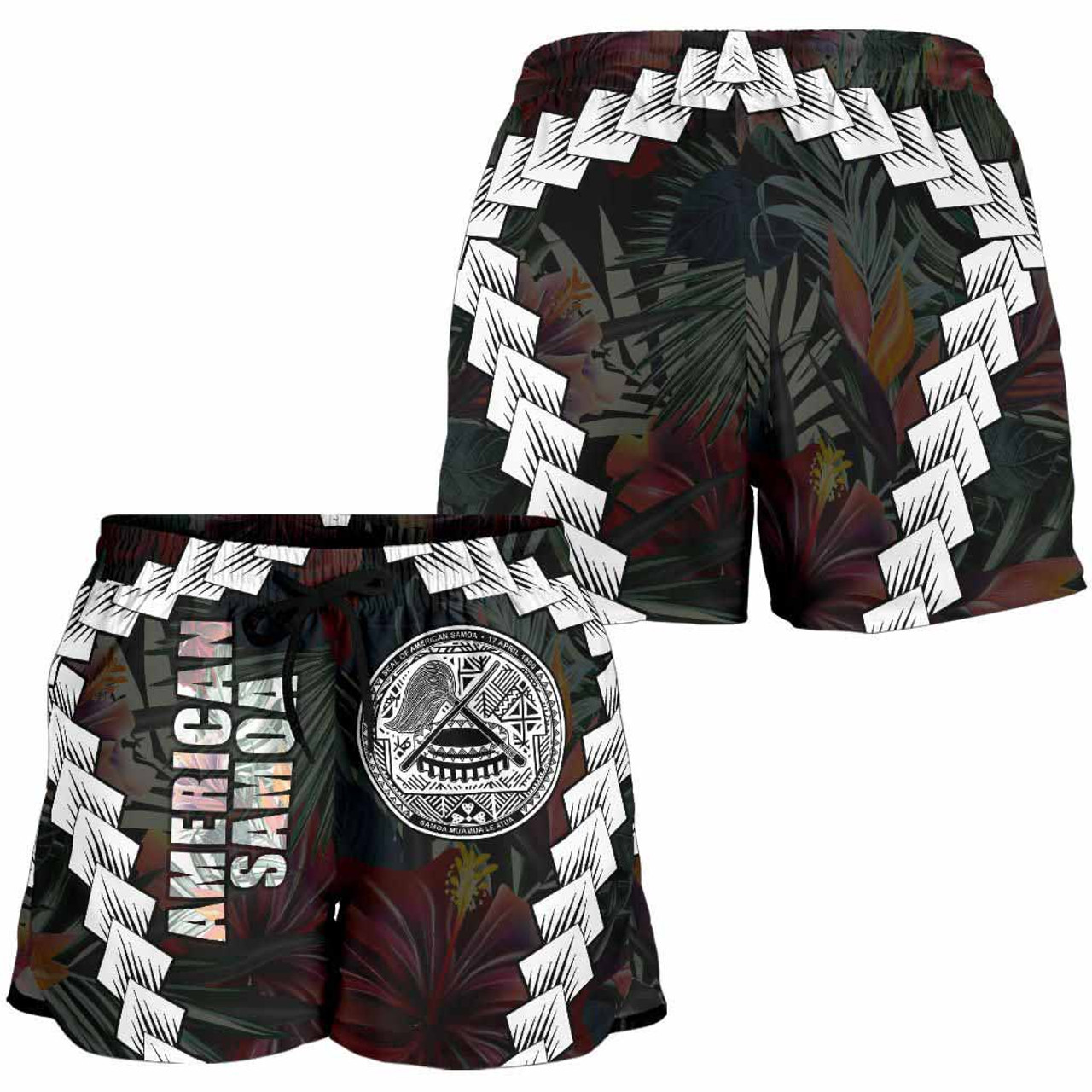 American Samoa Women Shorts - Chain Polynesian 1