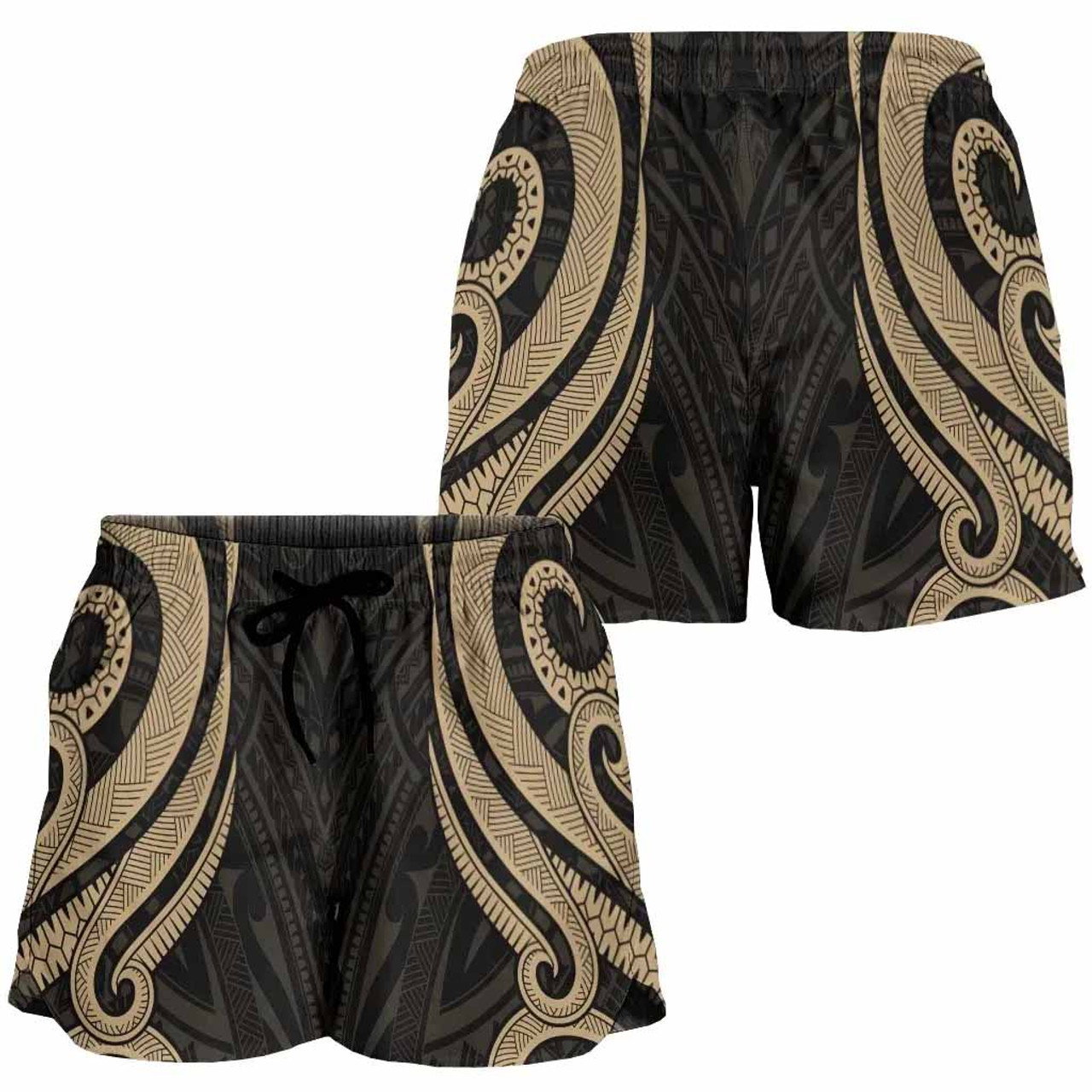 Marshall Islands Women Shorts - Gold Tentacle Turtle 3