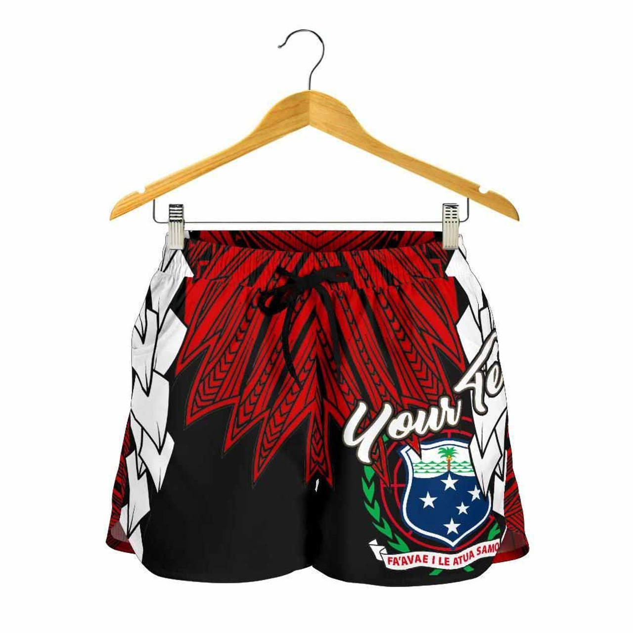 Samoa Polynesian Custom Personalised Women Shorts - Tribal Wave Tattoo Flag Color 2