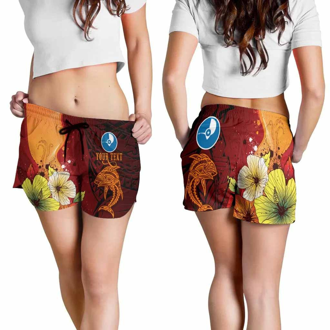 Yap Custom Personalised Women Shorts - Tribal Tuna Fish 2