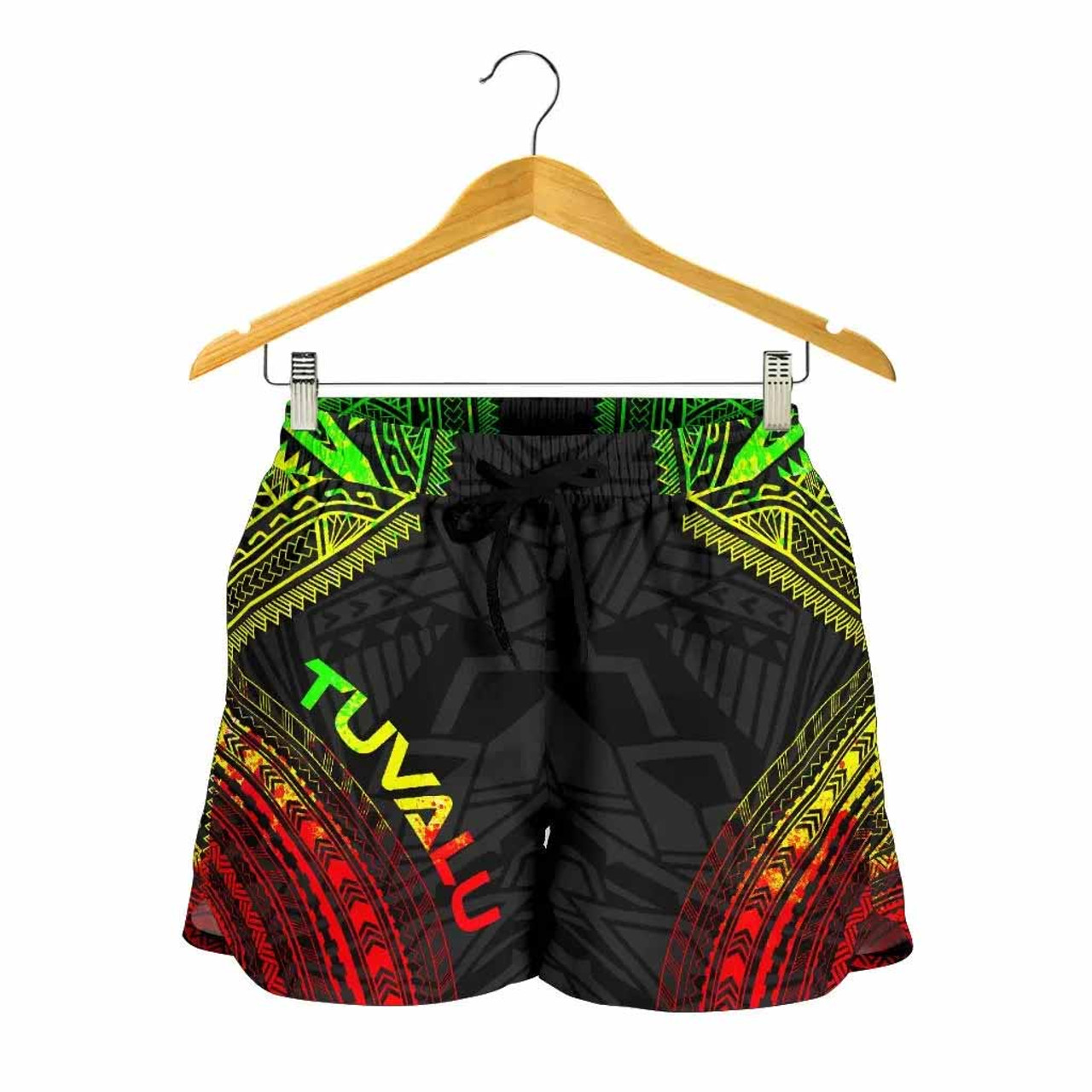 Tuvalu Women Shorts - Polynesian Chief Reggae Version 1