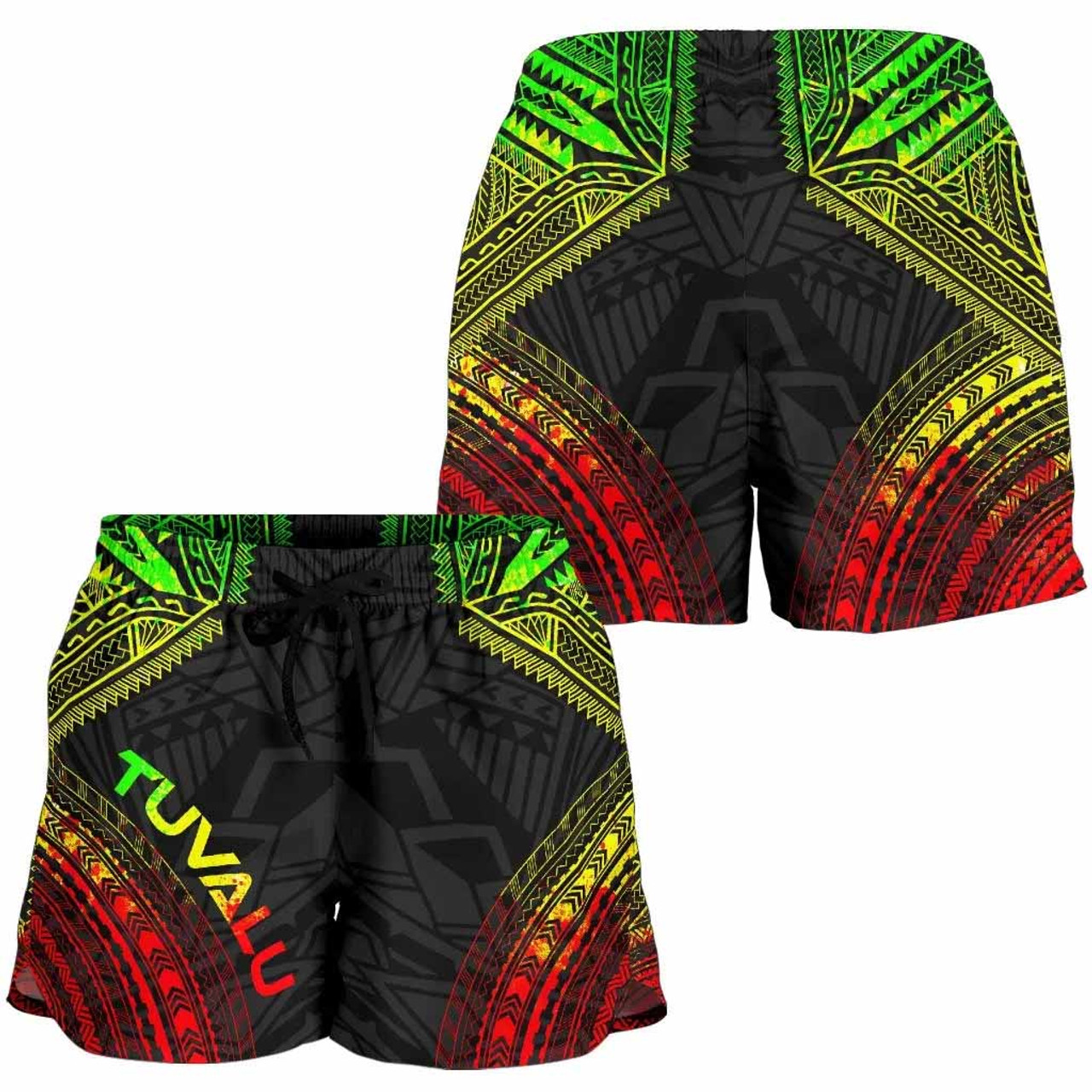 Tuvalu Women Shorts - Polynesian Chief Reggae Version 2