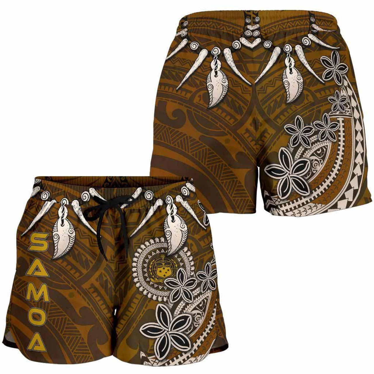 Samoa All Over Print Women Shorts - Polynesian Boar Tusk 3