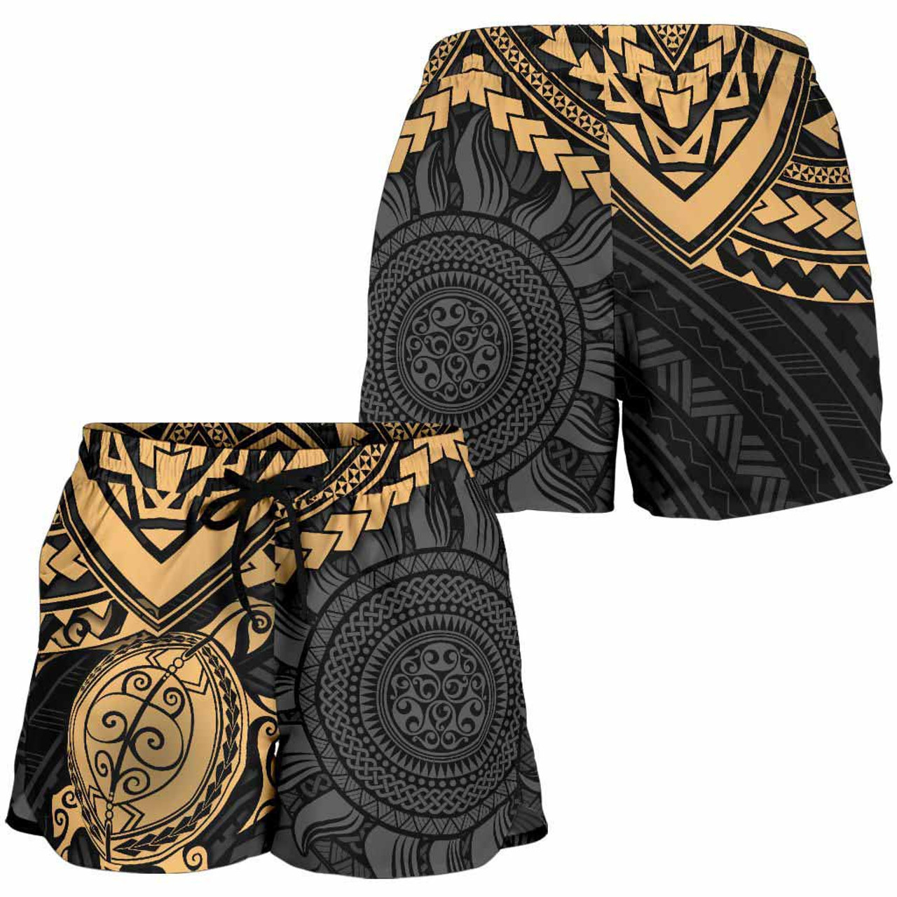 Polynesian Shorts (Women) - Polynesian Golden Turtle 2