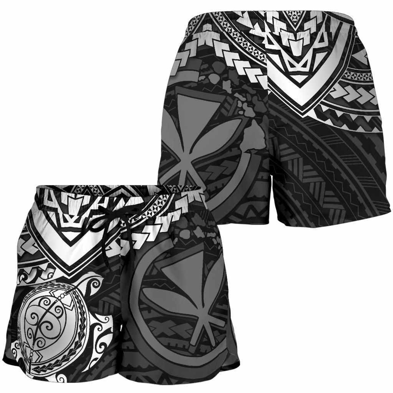 Polynesian Hawaii Shorts (Women) - White Turtle 2