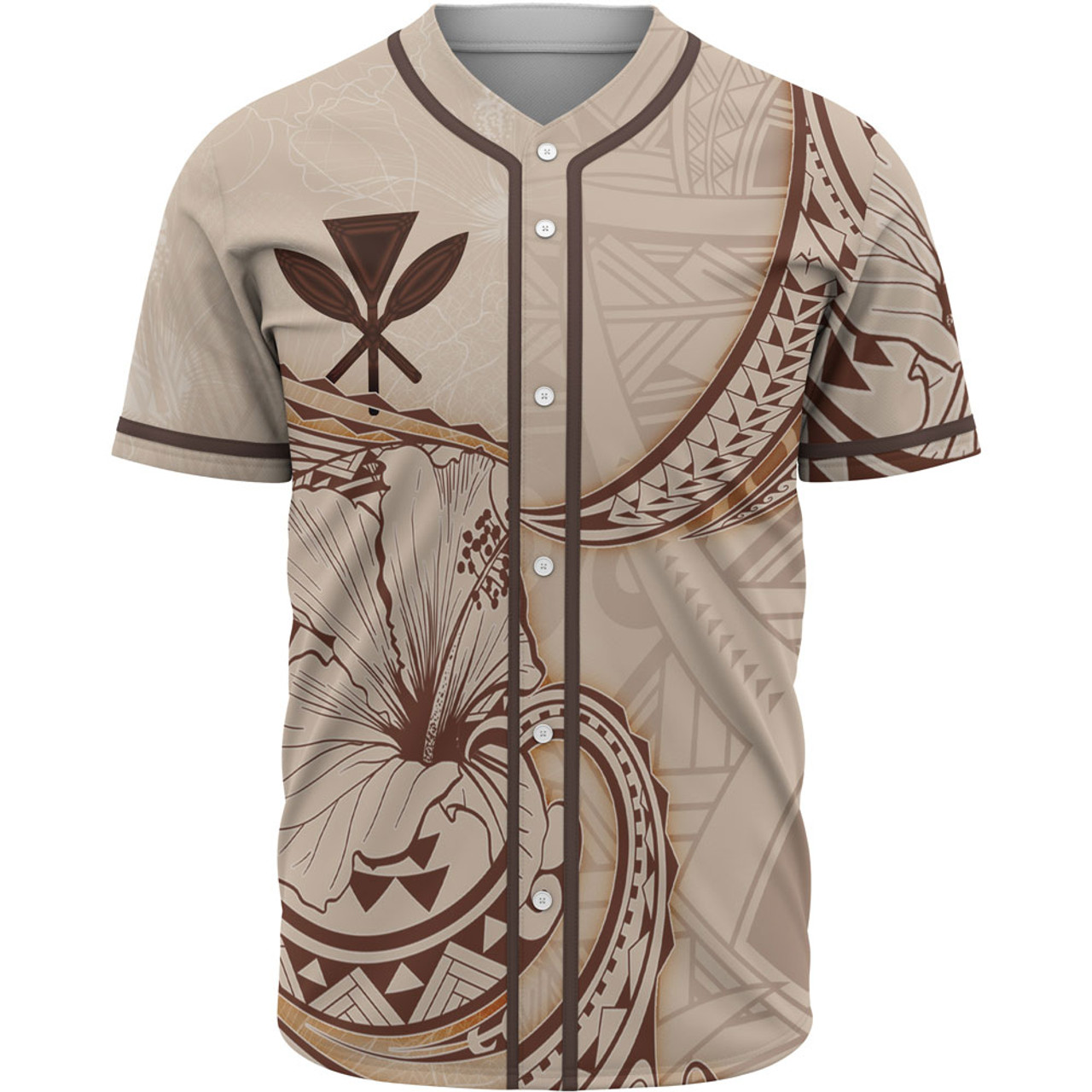 Hawaii Kanaka Maoli Baseball Shirt - Hibiscus Flowers Vintage Style