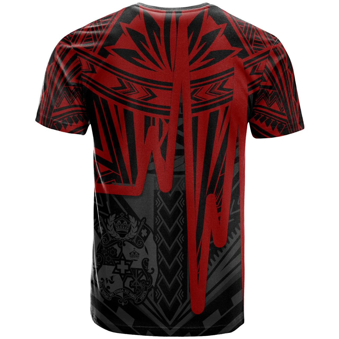 Tonga Personalised T - Shirt - Tonga Seal In Heartbeat Patterns Style (Red) 2
