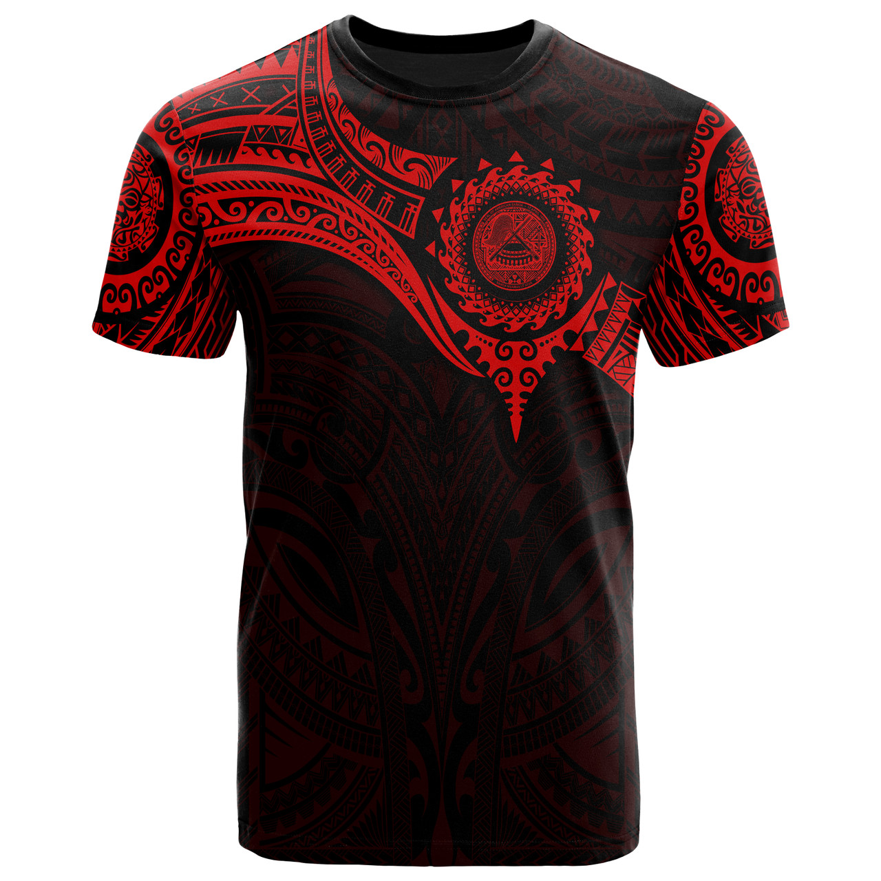 American Samoa Polynesian T-Shirt - Full Color Heart Shield 9