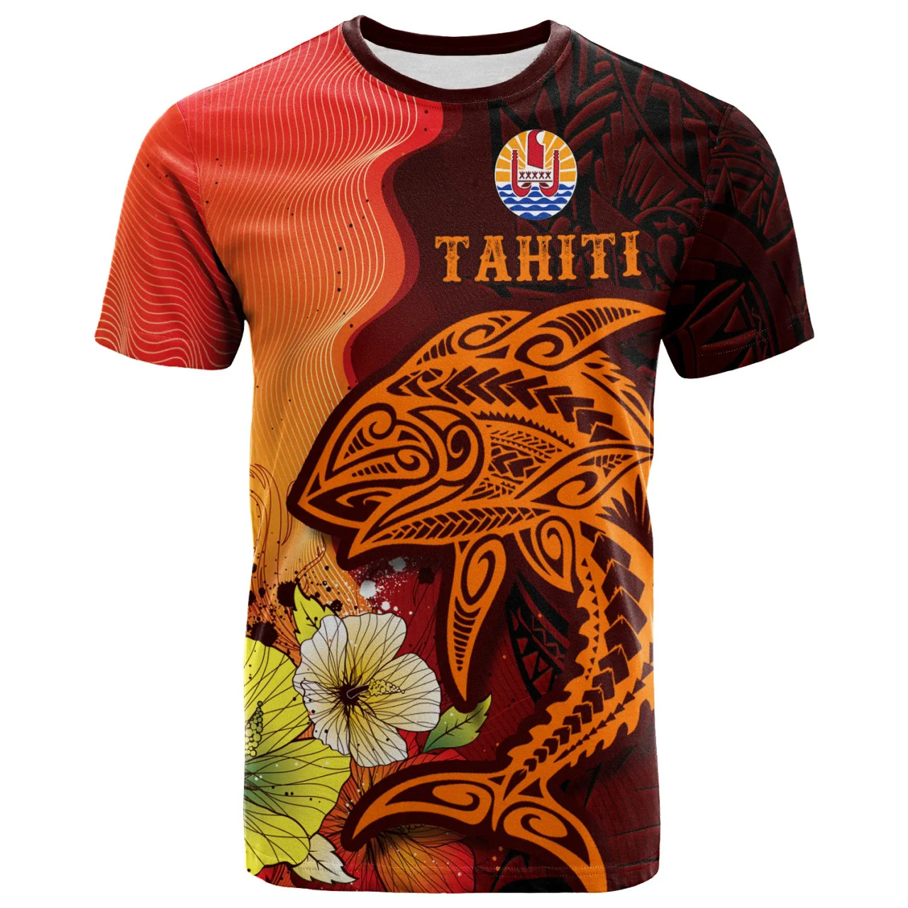 Tahiti Custom Personalised T-Shirt - Tribal Tuna Fish 1