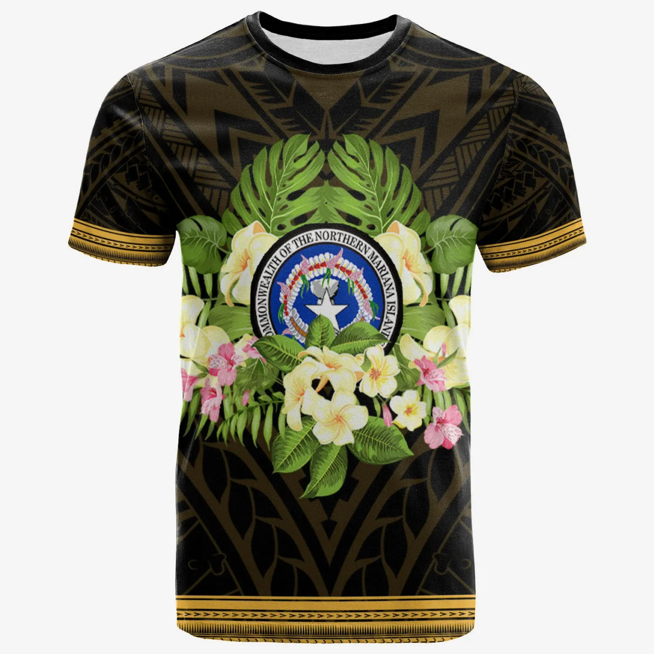 Northern Mariana Islands T-Shirt - Polynesian Gold Patterns Collection 1