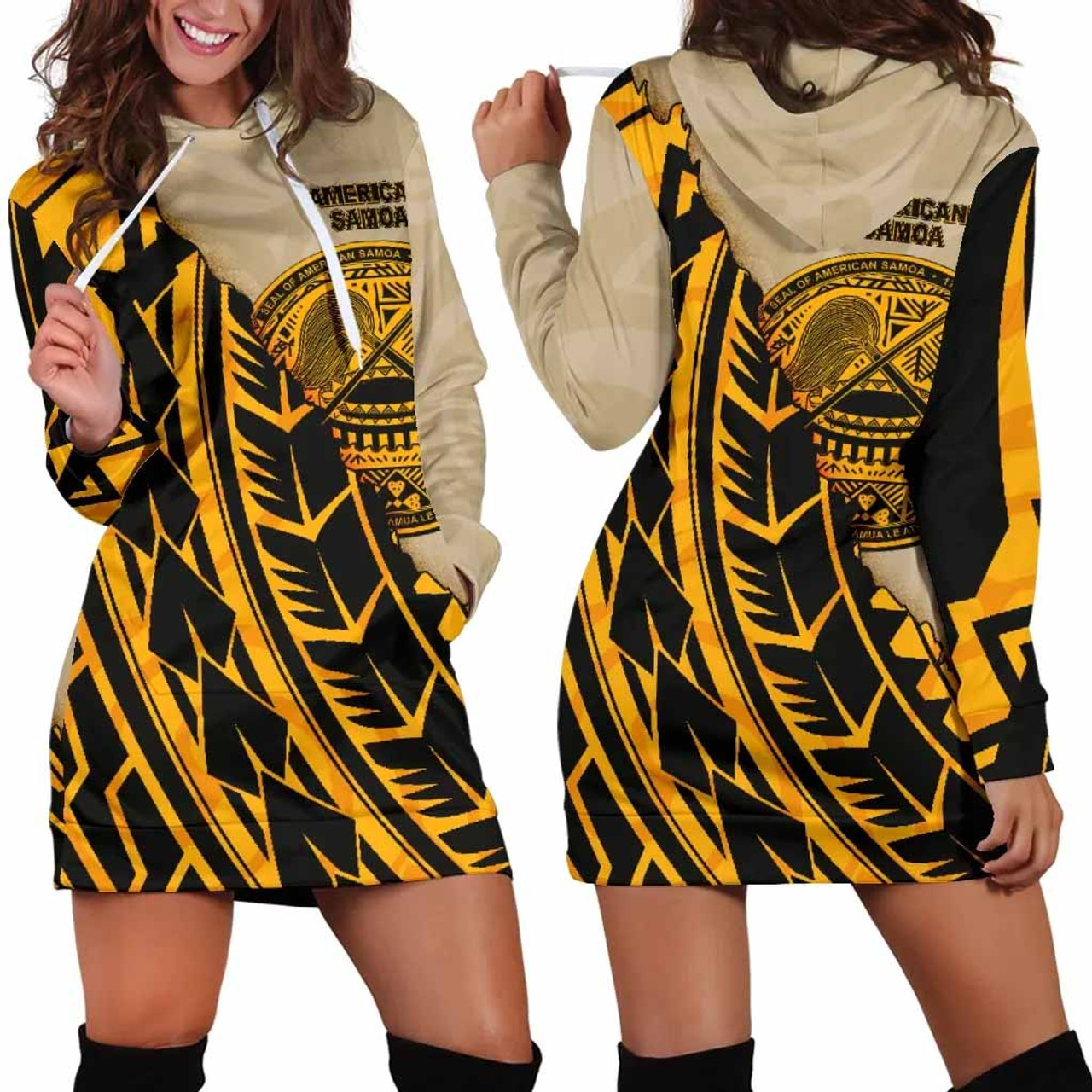 American Samoa Hoodie Dress - Polynesian Wild Style