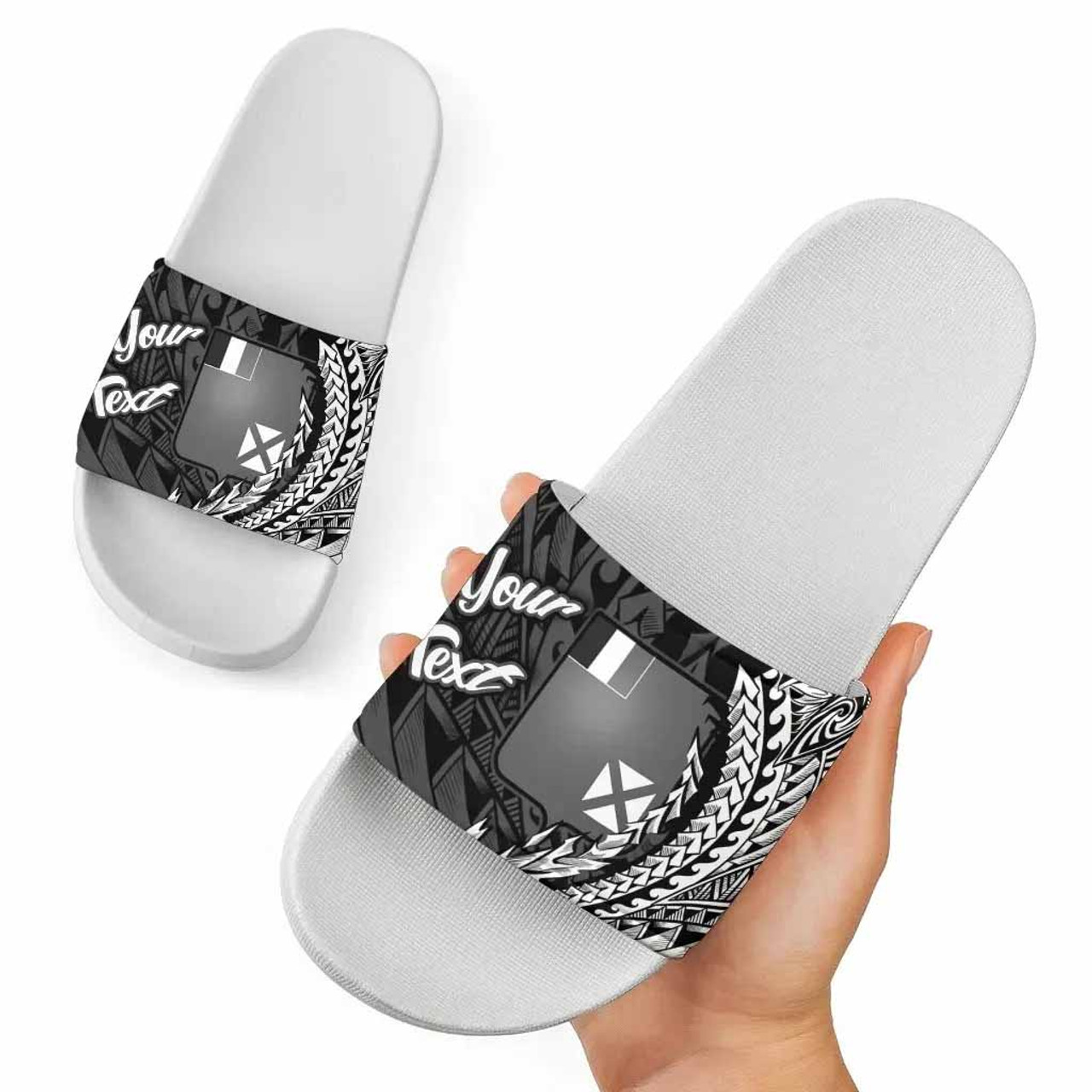 Wallis and Futuna Slide Sandals - Custom Personalised Wings Style 1