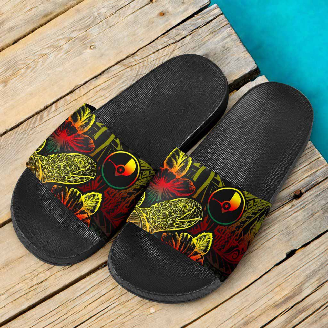 Yap Sandals - Turtle Hibiscus Pattern Reggae 3