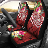 Polynesian Samoa Car Seat Covers - Summer Plumeria (Red)