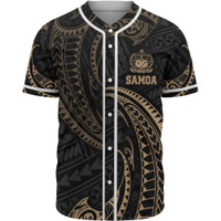 Samoa Polynesian Baseball Shirt - Gold Tribal Wave