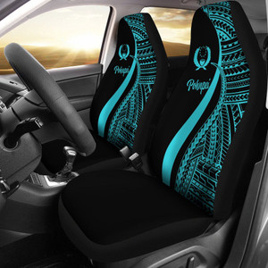 Pohnpei Car Seat Covers - Turquoise Polynesian Tentacle Tribal Pattern Pohnpei Car Seat Covers - Turquoise Polynesian Tentacle Tribal Pattern