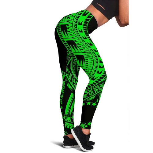 Cook Islands Legging Polynesian Pattern Green 1