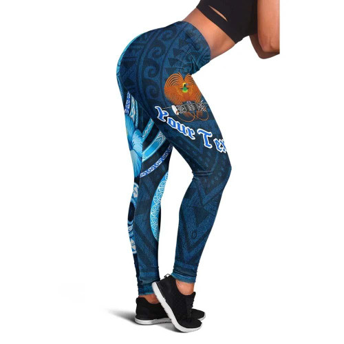 Papua New Guinea Personalised Legging - Turtle and Tribal Tattoo Of Polynesian 1