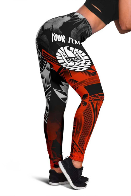 Tahiti Polynesian Personalised Legging - Vintage Polynesian Turtle 1