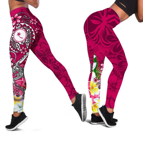 Kosrae Legging - Turtle Plumeria (Pink) 1