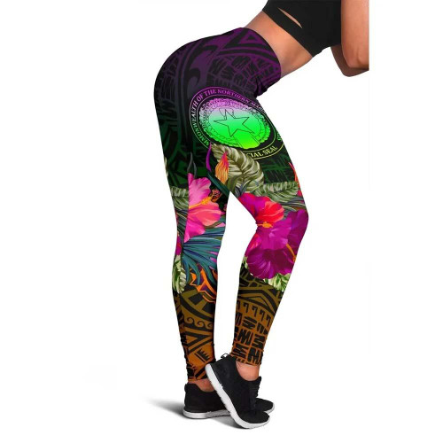 Northern Mariana Islands Polynesian Personalised Legging - Summer Hibiscus 1