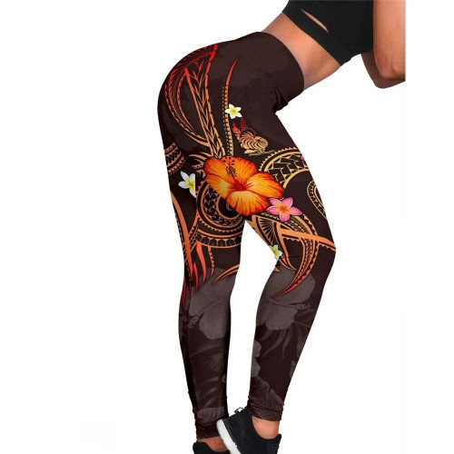 New Caledonia Polynesian Legging - Legend of New Caledonia (Red) 1
