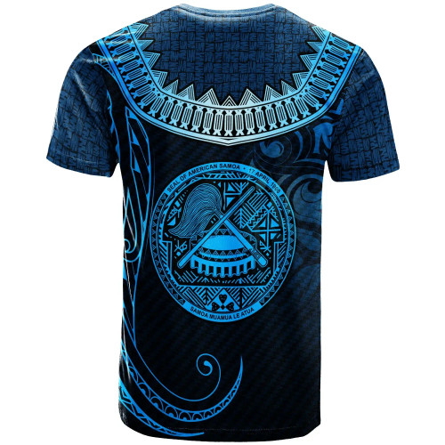 American Samoa Custom Personalised  T-Shirts - Serrated Pattern Blue Color 1